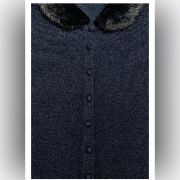 ZARA NWT Faux Fur Trim Combination Cardigan - Picture 5 of 14